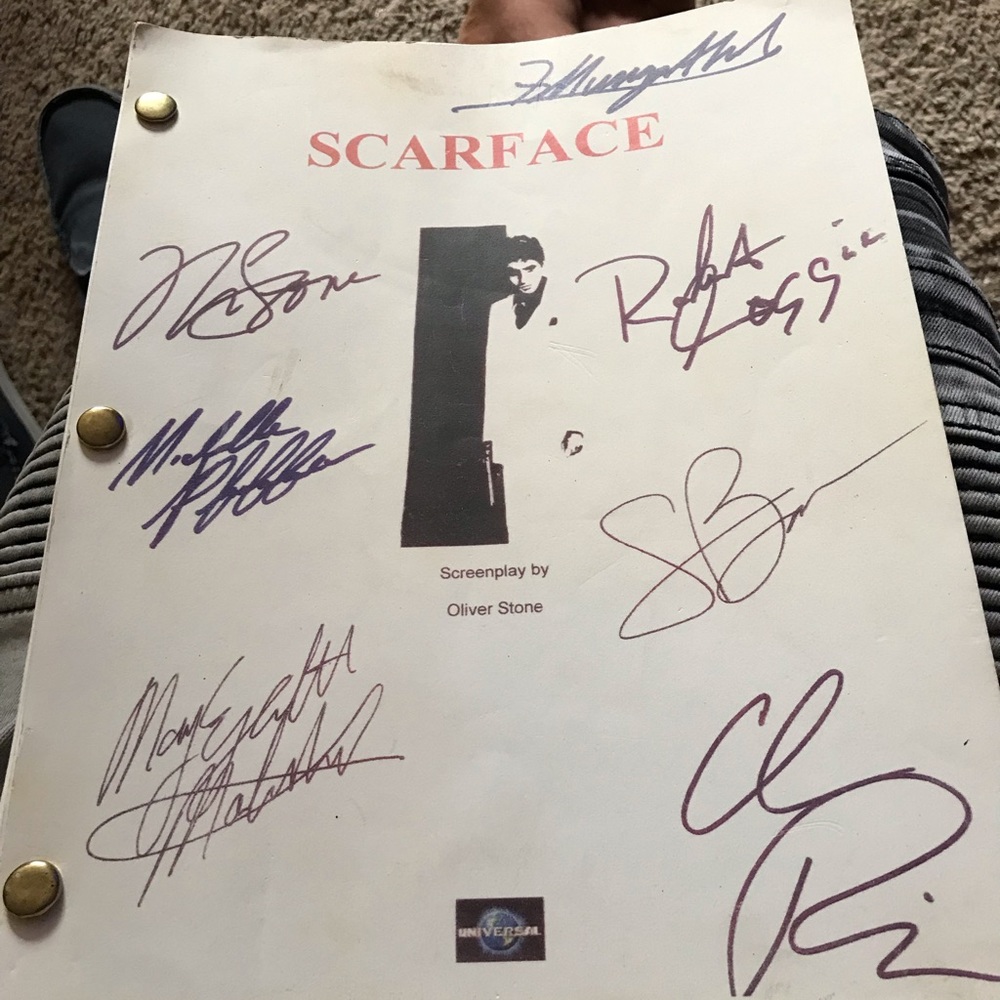 Scarface Screenplay script w Autographed cover
